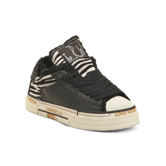 REBECCA WHITE Black Leather Identity Sneakers - Picture 1 of 2